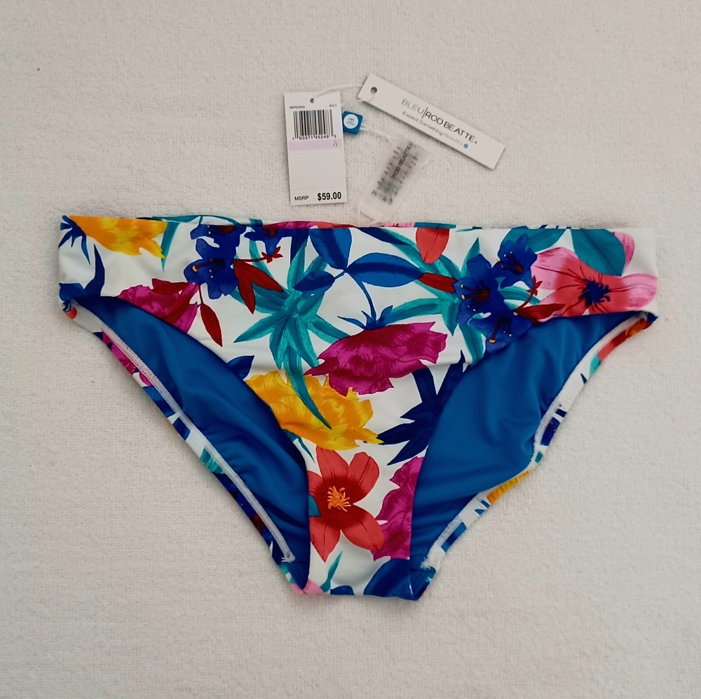 NWT BLEU ROD BEATTIE A Place in the Sun Tropical Print Bikini Bottom, si…